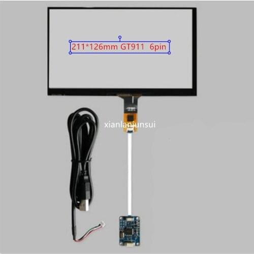 9 inch 210*126 GT911 6pin apacitive touch screen usb control card Windows 7 8 10 free drive