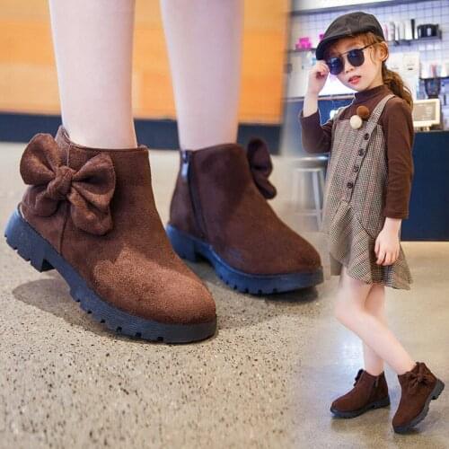 Autumn Winter New Children Boots Girls PU Leather Boots Fashion Martin Boots Children Princess Girls Shoes