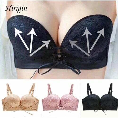 Sexy Lace Women Bra Soft Seamless Push up Breast Ultrathin Adjustable Convertible sexy plunge Deep V Brassiere Women Underwear