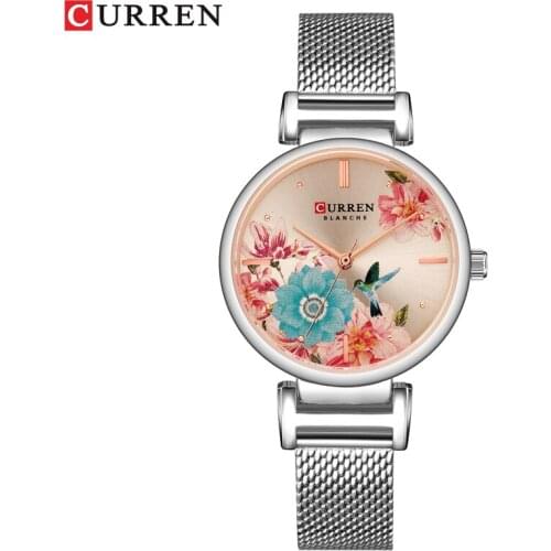 CURREN Women Analog Quartz Watches Lady Simple Luxury Watch Ladies Stainless Steel Mesh Belt Wristwatch Fashion Waterproof Clock