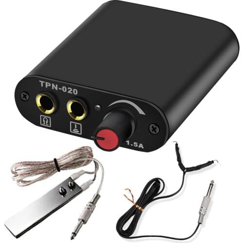 Hot Sale Black Mini Tattoo Power Supply Kit with 1pcs Foot Pedal Switch & 1pcs Clip Cord for Tattoo Machine Supply