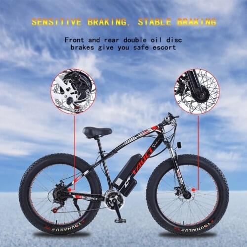 Electric Mountain Bike 750W/350W Upto 45km/h 26inch Fat Tire e-Bike 21 Speeds Beach Cruiser Sports Snow Bikes 13Ah Battery