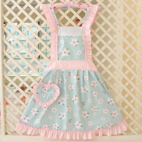 Cotton Sleeveless Aprons For Women Pastoral Floral Kitchen Household Cooking Apron Manicure Shop Coffee Home Girls Work Clothes