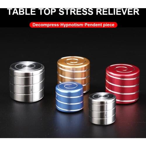 Illusion Flowing Desk Ball Decompression Toy Aluminum Alloy Top Metal Spinning Toy Kids Kinetic Anti Stress Optical Rotating
