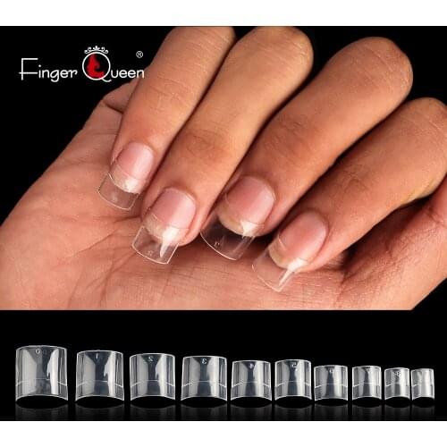 Fake Nails 100/500pcs Nail tips Natural/Clear Short Harf Nails For Professional Salon Transparent False Art Nails Accessories