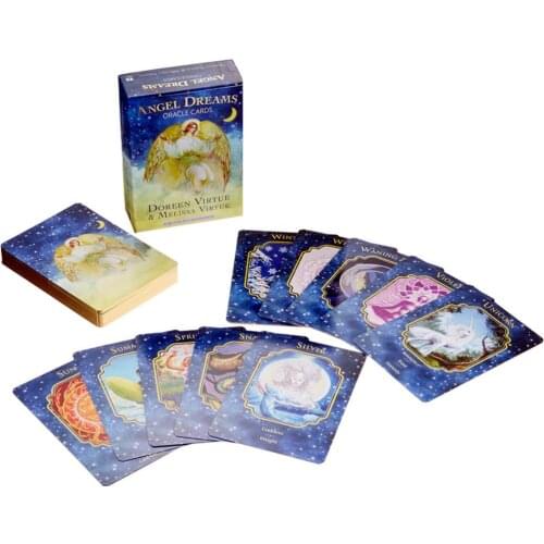 44PCS Angel Dream Tarot Deck English Oracle Card Table Deck Games Board Game Guidance Divination Fate English PDF Instruction