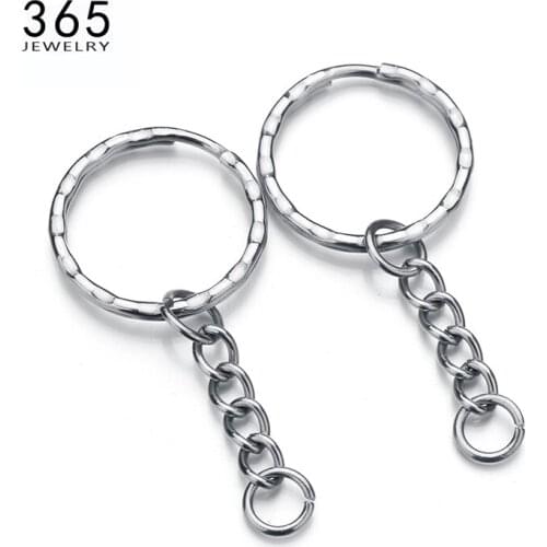 20 pcs/lot Stainless Steel Ring Key Chain Silver Color 23mm Long Round Split Keychain Keyrings Wholesale Free Shipping