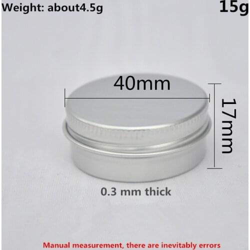 15G ML Threaded aluminum box Refillable Container DIY Ointmen Box Cosmetic Cream Sample Jar Round Sealed Aluminum Box