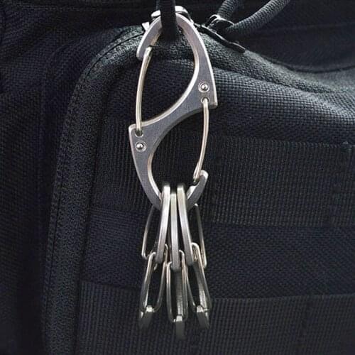 2pcs 8 Shape Carabiner Mini EDC Keychain Portable Outdoor Hook Hang Buckle Clasp 448D