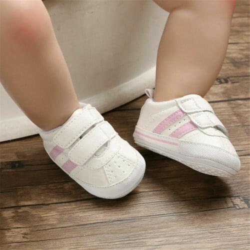 Fashion 2019 Hot New Newborn Baby Boy Girl Walking Soft Sole White Pram Shoes Trainer first walkers baby shoes Infant Crib Shoes