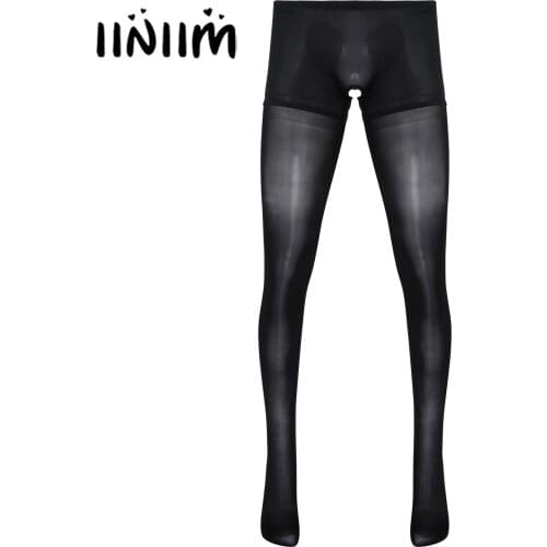Mens Lingerie Hot Sexy Bulge Pouch/ Crotchless Stretchy Pantyhose Sheer Tights Underwear Nightwear Elastic Waistband Stockings