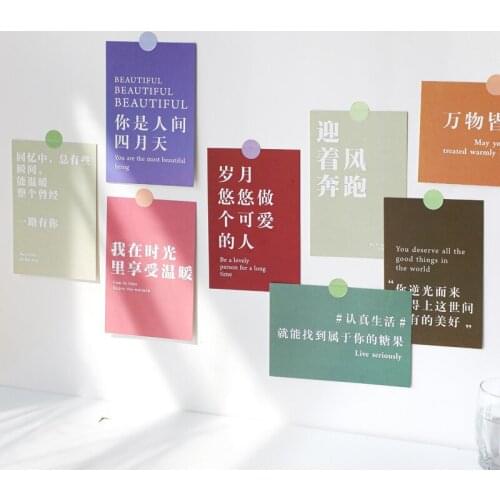 15 Sheets Chinese Creative Short Sentences Postcard Photographic Props Wall Sticker Background Decoration Card Greeting Cards