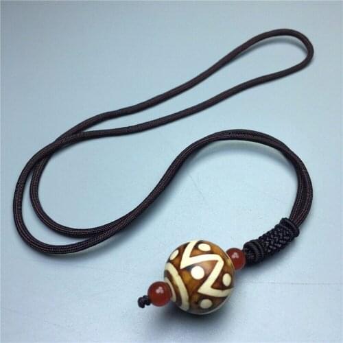 Natural Round Bead Agate Pendant Fashion Pendants Men Women Necklaces Charm Jewelry Necklace