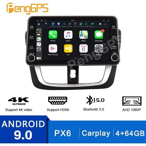 Stream Media for Toyota Vios 2014-2017 PX6 Android Multimedia GPS Navigation Car Camera Parking Mode Recorde 4G+64G Headunit