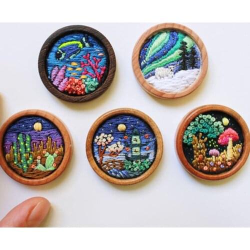 Handcraft embroidery kits, cross stitch, flower embroidery full kit, starter kit, DIY needle kit, fabric needlepoint