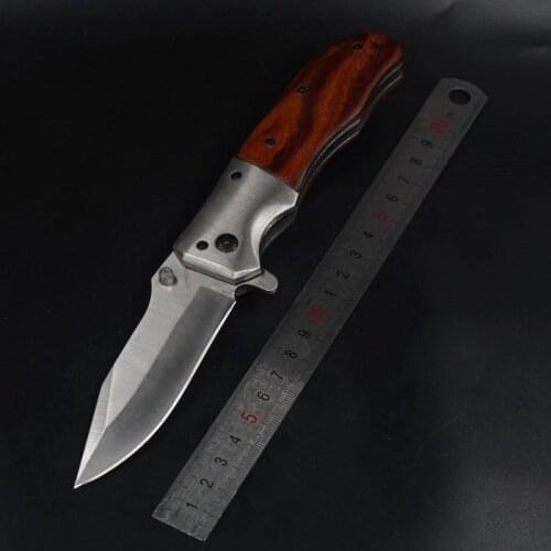 Folding Blade Pocket Knife Tactical Survival Knife Hardened 56HRC Wood Handle Camping Hunting Knives Outdoor EDC Multi Tools