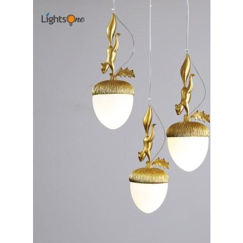 Modern minimalist dining room chandelier creative personality living room pull radish squirrel pendant light