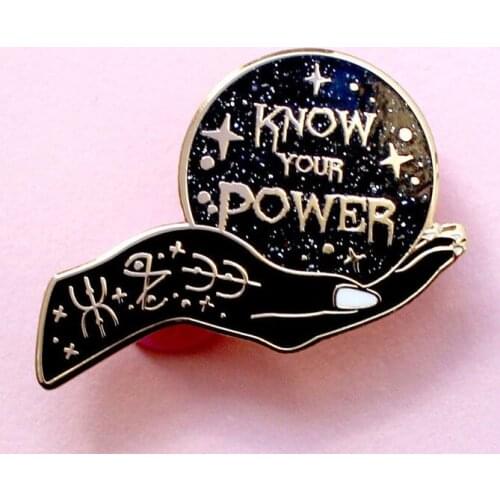 Know Your Power Girl Gang Enamel Brooch Pin Backpack Hat Bag Collar Lapel Pins Badges Women Mens Fashion Jewelry Accessories