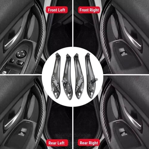 Interior Door Carbon Fiber Pull Handle Inside Trim For BMW 3 4 Series F30 F31 F32 F33 F34 F35 F36 F80 F82 F83 2013-2018