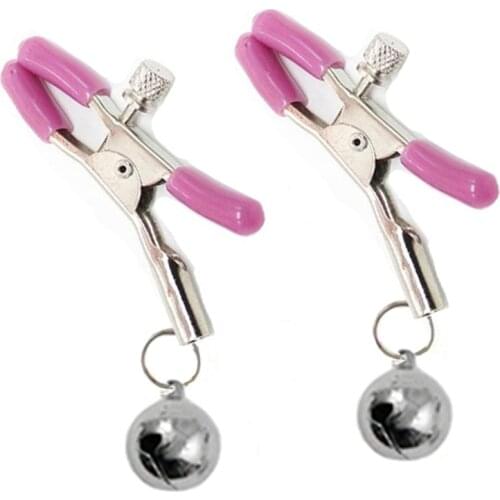 Women Flirting Nipple Clamps With Bell Metal Chian Nipple Clamp Teasing Pinzas Pezones Erotic Game Sex Accessories