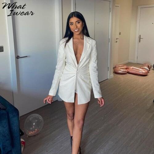 Whatiwear Elegant Hidden Breasted Blazer Jacket Women Solid Color Long Sleeve Jacket Autumn Tops Office Lady Slim Suit Outerwear