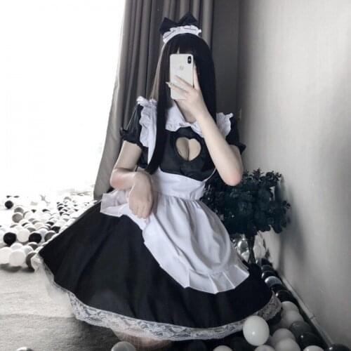 Uniform Seduction Lace Role Play Sexy Love Cat Maid Suit Women Retro Lovely Maid Lolita Dress French Waiter Uniform Outfit