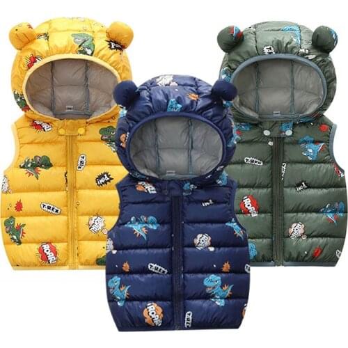 Children Warm Vest Boys Winter Hooded Vest Girls Thick Warm Vest Toddler Baby Jacket Kids Clothes Child Outerwear Down Vest