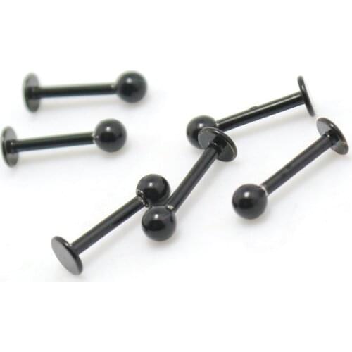 10pcs black labret body piercing jewelry 3mm ball
