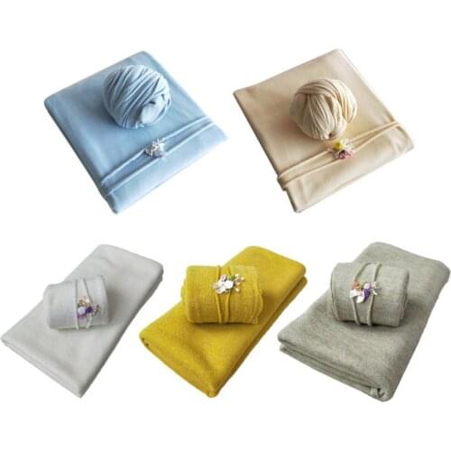 2 Pcs Newborn Photography Props Baby Wraps Blanket Photo Shooting Accessories P31B