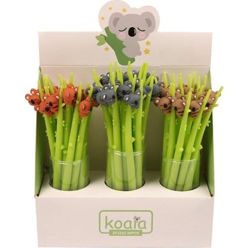 3 Pack 3D Koala Bear Gel Pen Refillable Liquid Gel Pen 0.5mm Refills Party Giveaways Supplies Class Reward for School