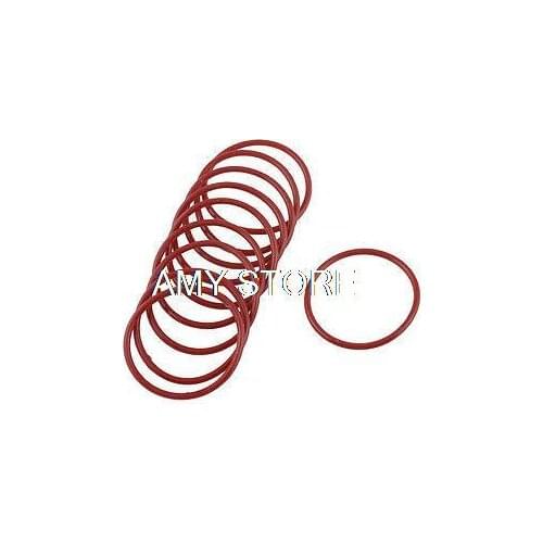 35mm Outside Dia 2mm Thickness Rubber Oil Filter Seal Gasket O Rings Red