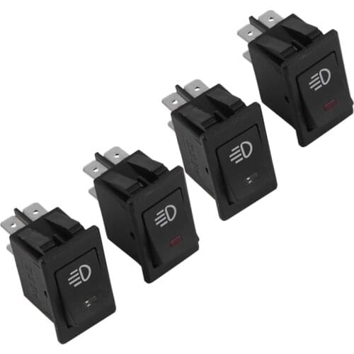 4x 12V 35A Car Truck Boat Fog Light Rocker Switch LED Light Dash board Toggle 4Pin Black