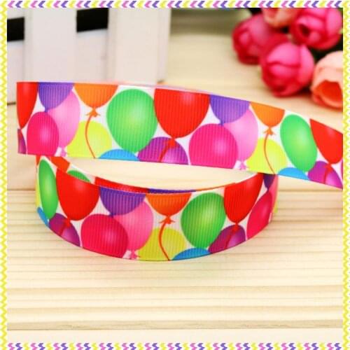 7/8'' Free shipping balloon printed grosgrain ribbon headwear hair bow diy party decoration wholesale OEM 22mm B1174