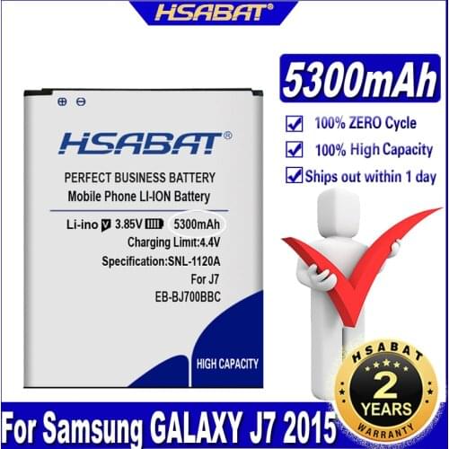 HSABAT 5050mAh EB-BJ700BBC Battery for Samsung GALAXY J7 2015 J7009 J7008 J700F SM-J7008 J7000 J700 ON7 G6000