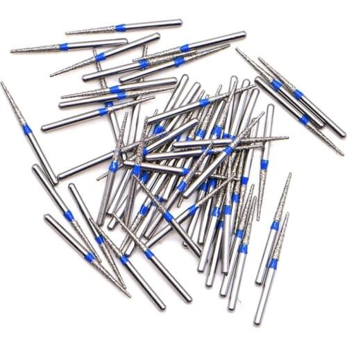 100 pcs/bag 1.6mm Dental High Speed Burs High Speed Handpiece Turbine Diamond Drills Diamond Polishing Tooth Preparation bur