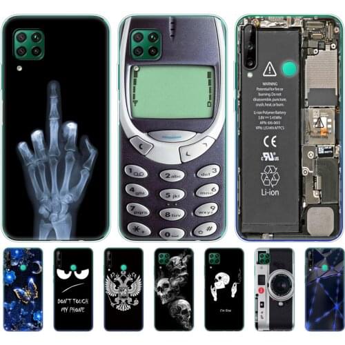 Case For Huawei P40 Lite Case Soft TPU Silicon Phone Cover For Huawei P40 Lite E P40Lite Bumper Coque Skin shockproof black