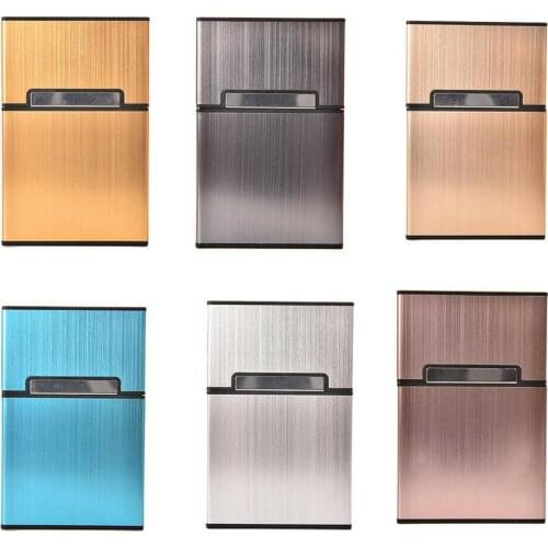 New Aluminum Alloy Drawing Tobacco Box Light Cigarette Cigar Case Pocket Container Aluminum Tobacco Storage Holder