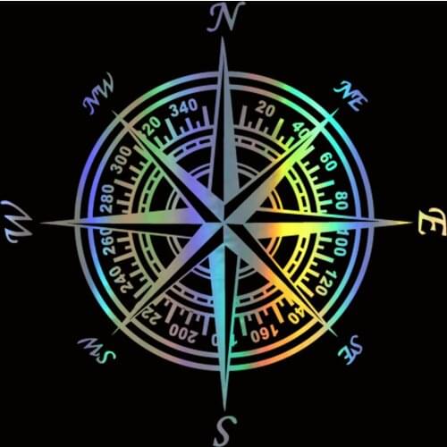 DecalsMe 17cm*17cm 3D Car Stickers NSWE Compass Art Car Decal Reflective Vinyl Sticker On Car Design Navigate Car Styling