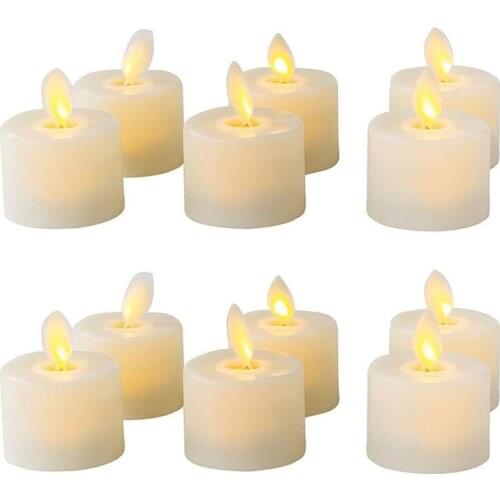 24 Pieces Flameless Decorative LED Votive Candles,Battery Operated Small Swing Candle Light With Tear Drop For Church Hotel Dec