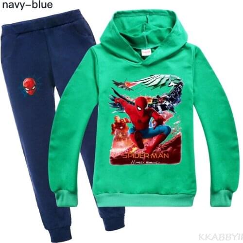 Disney Childrens Costume Kids Cartoon Spiderman Hoodie Leggings 2 Teen Girls Sweatshirt Boy Suit