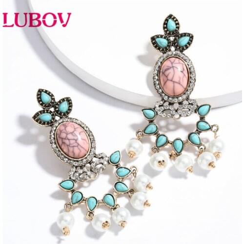 Flower Shape Long Imitation Pearl Earrings 2020 Fashion Women Jewelry Accessories Drop Earrings Ladies European Style Trendy