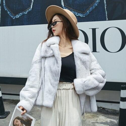 Haining factory a hair generation CROSS MINK womens Lapel small short fur coat mink coat whole mink real mink