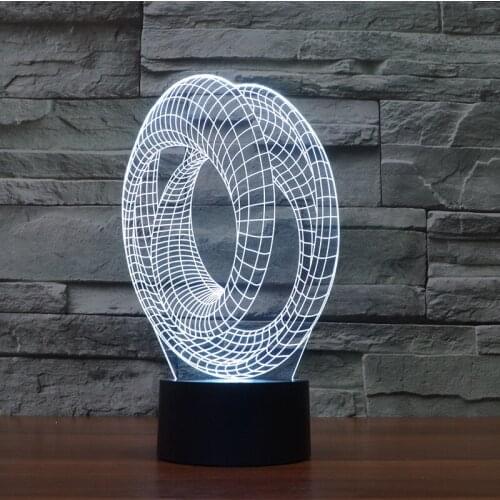Art Abstract Led Table Lamp For Bedroom 3d Nightlight Creative Electronic Gift 3d Vision Stereo Desk Lamp