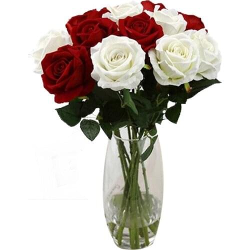 DIY Rose Silk Artificial Flowers Bouquet Home Wedding Party Wedding Car Decoration Scrapbooking Wreath Fake Flowers