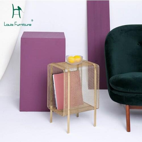 Louis Fashion Bookcases Nordic Simplified Netted Storage of Iron Art Books Magazines Bedroom Storage