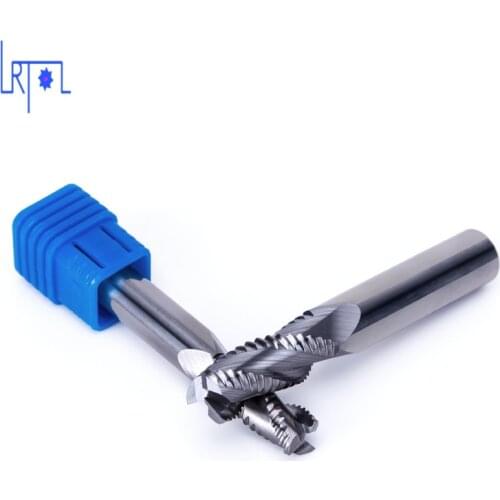 Hrc50 3Flutes 4 6 8 10 12 14 16 18 20mm Roughing end mill for Aluminum Spiral Bit Milling Tools Carbide CNC corrugated edges