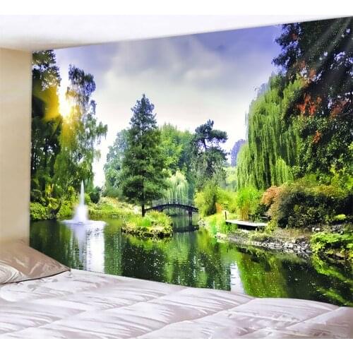 Beautiful forest bedroom printing wall hanging home decoration tapestry Bohemian decorative bed sheet Hippie sofa blanket
