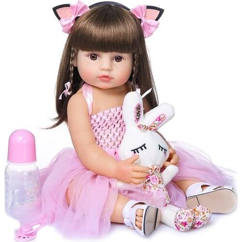 55cm Cute Reborn Fashion Baby Dolls for Princess Children Birthday Gift Bebes Full Silicone Can Put Into Water