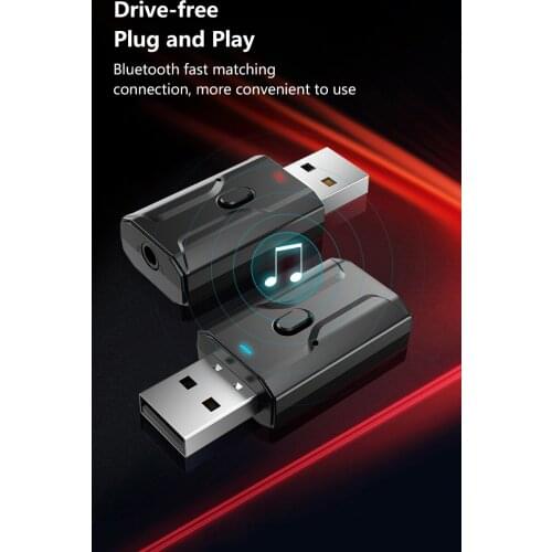 Mini USB Bluetooth 5.0 Transmitter Receiver Stereo Bluetooth USB Adapter 3.5mm AUX For TV PC Headphones Home dropshipping
