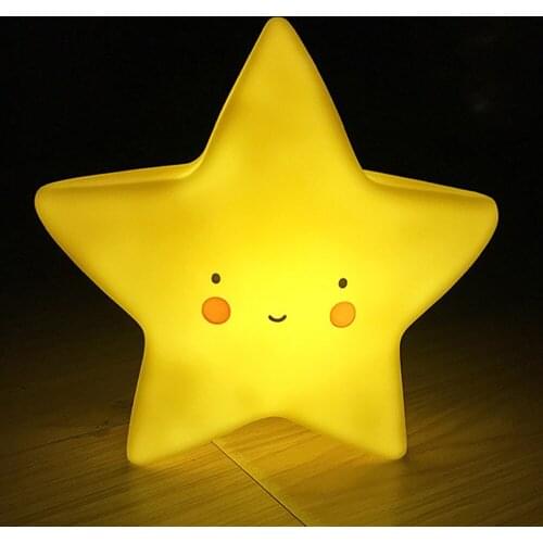Cartoon Night Lamp INS Nodic Style Clound Star Sun Moon Kids Room Sleeping Night Light with Battery School Gift for Kids
